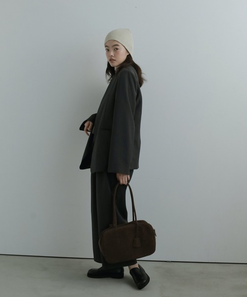 anuke(アンヌーク)の「Knit Beanie(ニットキャップ/ビーニー・レディース・チャコールグレー/ブラック/アイボリー・FREE)」の5枚目の写真