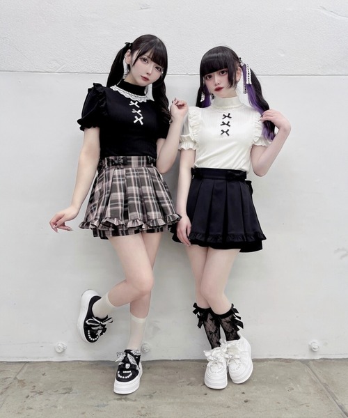 Ank Rouge(アンクルージュ)の「うしろおリボンスカパン(スカート・レディース・ブラック/ブルー/A・M)」の14枚目の写真