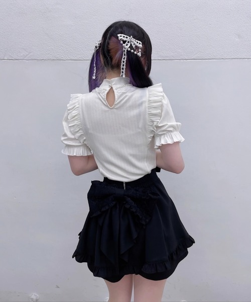 Ank Rouge(アンクルージュ)の「うしろおリボンスカパン(スカート・レディース・ブラック/ブルー/A・M)」の12枚目の写真