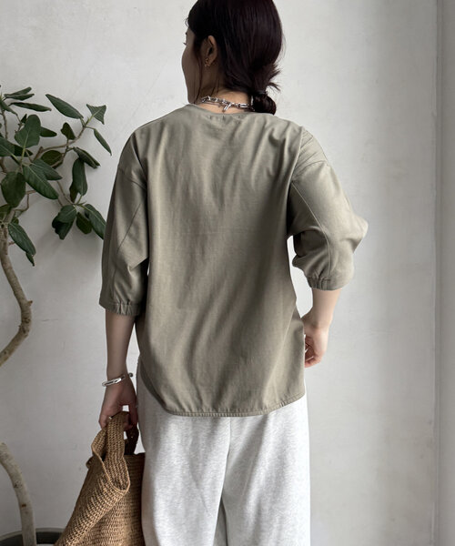 tシャツ 「WEB限定」パールロゴ刺繍タックスリーブプルオーバー レディース WEB限定】パールロゴ刺繍タックスリーブプルオーバー（Tシャツ