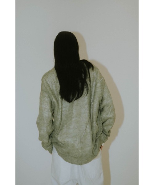 embroidery sheer Uneck pullover(unisex)（スウェット）｜Knuth Marf