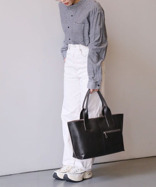 Jamale（ジャマレ）の「[Jamale]本革トートバッグ 大きめ 大容量（トートバッグ・レディース・レッド/キャメル/ダークブラウン/ダークグリーン/ブラック・FREE）」の9枚目の写真