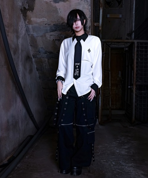 Amilige(アミリージュ)の「Bandage Bear刺繍ネクタイ(ネクタイ・メンズ・ブラック・FREE)」の2枚目の写真