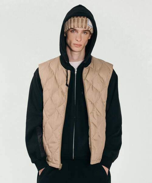 Schott ブラウン ダウンベスト Schott/ショット/xTAION/×タイオン/INNER DOWN VEST/インナーダウン