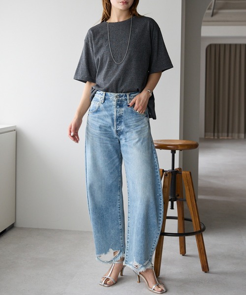 r.(アールドット)の「スラブ バックスリットTシャツ(Tシャツ/カットソー・レディース・ホワイト/ブラウン/チャコールグレー・FREE)」の18枚目の写真