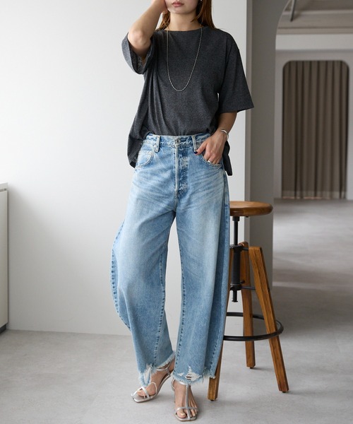r.(アールドット)の「スラブ バックスリットTシャツ(Tシャツ/カットソー・レディース・ホワイト/ブラウン/チャコールグレー・FREE)」の19枚目の写真