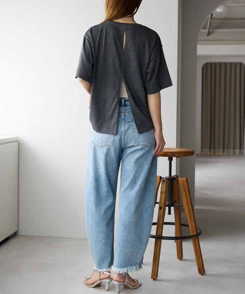 r.(アールドット)の「スラブ バックスリットTシャツ(Tシャツ/カットソー・レディース・ホワイト/ブラウン/チャコールグレー・FREE)」の21枚目の写真