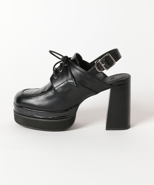 HARE、ハレ、サンダル、厚底、レザーサンダル、スリッポン、スリッパ レースアップチャンキーサボサンダル(HARE)（サンダル）｜HARE