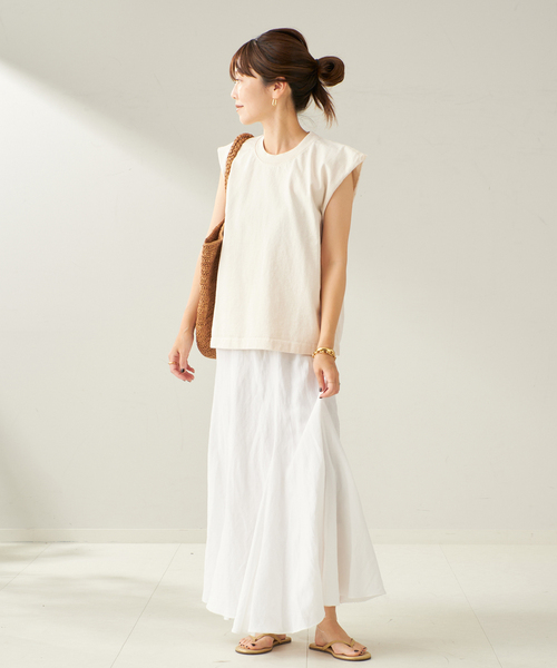 【美品】〈Plage〉カットソー SOFT GOODS / ソフトグッズ MUSCLE Tシャツ(ナチュラル)（T