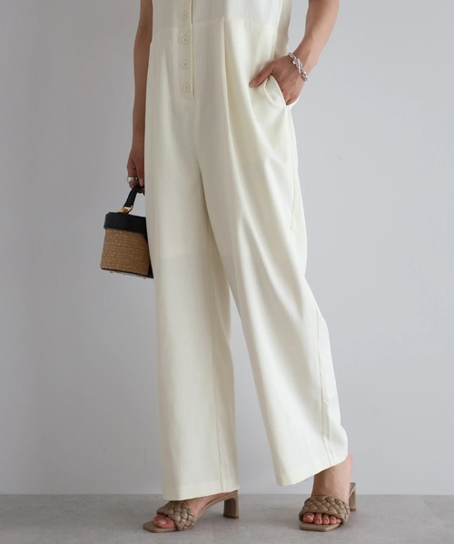 セール】【動画あり】polo collar sleeveless jumpsuit