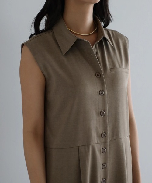 セール】【動画あり】polo collar sleeveless jumpsuit