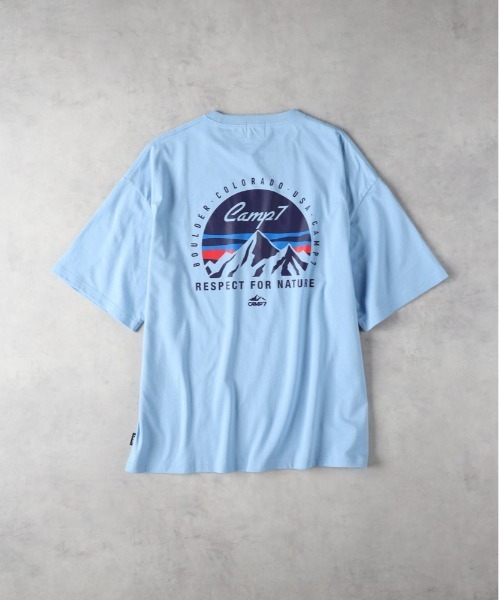 CAMP7（キャンプセブン）の「【店頭で人気】【CAMP7】マウンテンロゴグラフィックＴシャツ（Tシャツ/カットソー・メンズ・サックスブルー/ブラック/ホワイト・XL/L/M）」の5枚目の写真