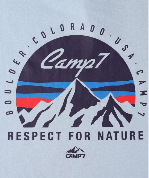 CAMP7（キャンプセブン）の「【店頭で人気】【CAMP7】マウンテンロゴグラフィックＴシャツ（Tシャツ/カットソー・メンズ・サックスブルー/ブラック/ホワイト・XL/L/M）」の4枚目の写真