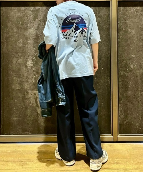 CAMP7（キャンプセブン）の「【店頭で人気】【CAMP7】マウンテンロゴグラフィックＴシャツ（Tシャツ/カットソー・メンズ・サックスブルー/ブラック/ホワイト・XL/L/M）」の20枚目の写真