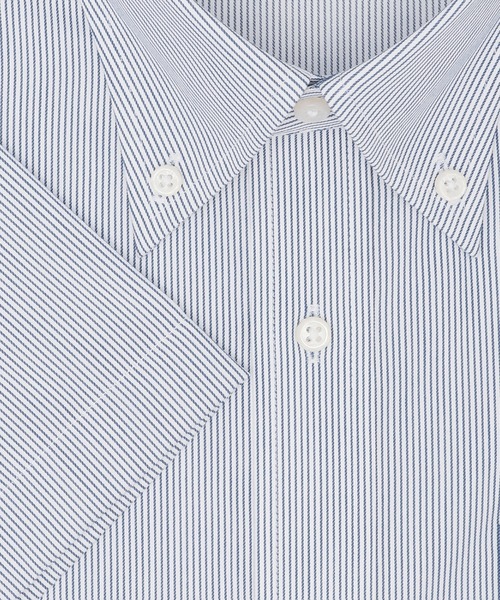 TOKYO SHIRTS(トウキョウシャツ)の「【超形態安定】 形態安定ノンアイロン ボタンダウン 半袖ビジネスワイシャツ(ビジネスシャツ・メンズ・ネイビー・首回り39cm/首回り41cm/首回り42cm/首回り43cm/首回り37cm)」の3枚目の写真