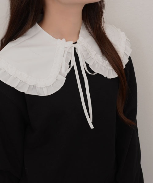Mayree（メイリー）の「【resonance】フリルデザイン ビッグカラー つけ襟【マルチウェイ】（付け襟・レディース・ホワイト/ブラック・FREE）」の4枚目の写真