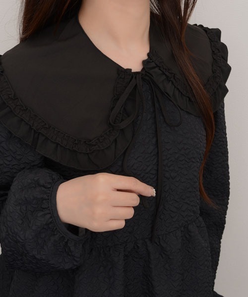 Mayree（メイリー）の「【resonance】フリルデザイン ビッグカラー つけ襟【マルチウェイ】（付け襟・レディース・ホワイト/ブラック・FREE）」の6枚目の写真