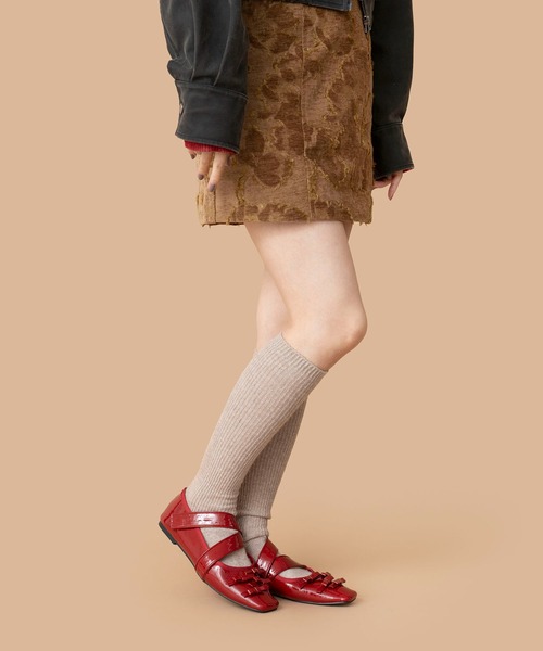 Casselini（キャセリーニ）の「Casselini(キャセリーニ)リボンシューズ（バレエシューズ・レディース・シルバー/レッド/ブラック・23/24/24.5/23.5）」の10枚目の写真