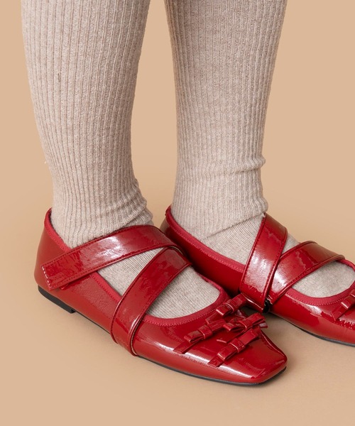 Casselini（キャセリーニ）の「Casselini(キャセリーニ)リボンシューズ（バレエシューズ・レディース・シルバー/レッド/ブラック・23/24/24.5/23.5）」の15枚目の写真