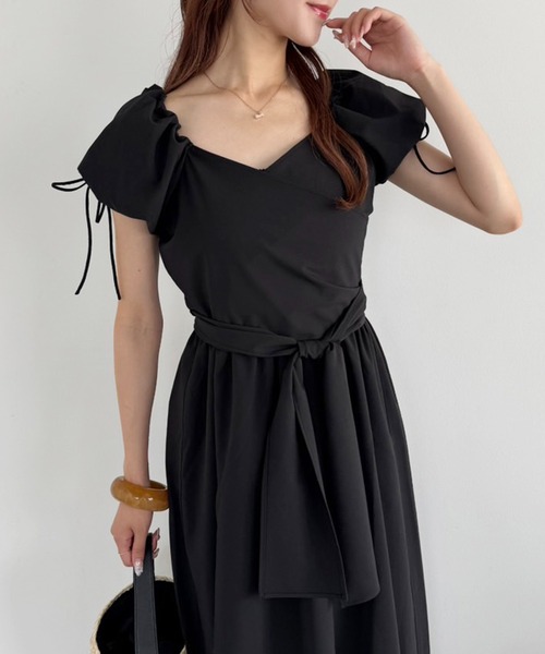 one after another NICE CLAUP（ワンアフターアナザーナイスクラップ）の「マルチウェイ/カシュクールブラウス+キャミワンピセット（ワンピース・レディース・ホワイト系その他/カーキ/ブラウン系その他/ブラック・FREE）」の6枚目の写真