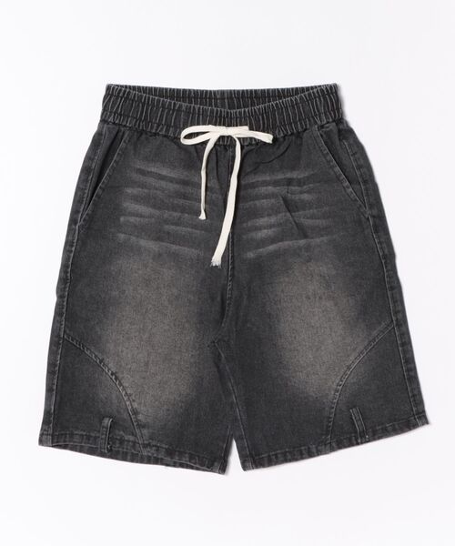 HOOK（フック）の「逆さデザインヴィンテージウォッシュデニムショーツ (SS)（デニムパンツ・メンズ・ブラック/ライトブルー/ブルー・LARGE/MEDIUM/X-LARGE）」の6枚目の写真