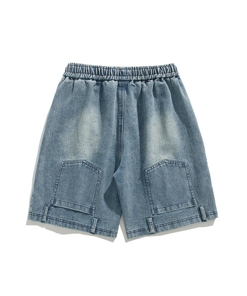 HOOK（フック）の「逆さデザインヴィンテージウォッシュデニムショーツ (SS)（デニムパンツ・メンズ・ブラック/ライトブルー/ブルー・LARGE/MEDIUM/X-LARGE）」の10枚目の写真