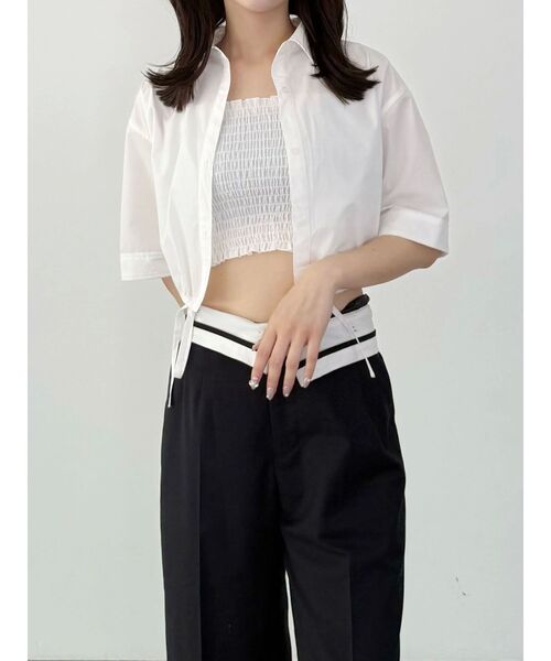 MERCURYDUO（マーキュリーデュオ）の「折返しベルトパンツ（その他パンツ・レディース・ネイビー/グレー・SMALL/MEDIUM）」の4枚目の写真