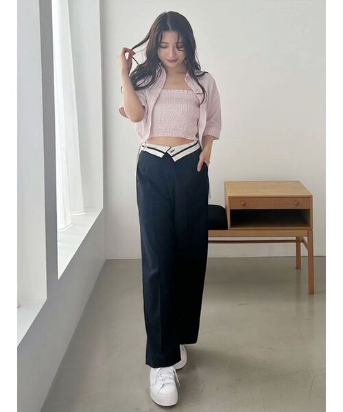 MERCURYDUO（マーキュリーデュオ）の「折返しベルトパンツ（その他パンツ・レディース・ネイビー/グレー・SMALL/MEDIUM）」の5枚目の写真