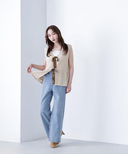 NATURAL BEAUTY BASIC（ナチュラルビューティーベーシック）の「◇フェザーレースジレ（シャツ/ブラウス・レディース・ブラウン系その他/ベージュ系その他・FREE）」の6枚目の写真