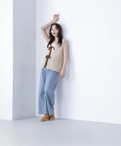 NATURAL BEAUTY BASIC（ナチュラルビューティーベーシック）の「◇フェザーレースジレ（シャツ/ブラウス・レディース・ブラウン系その他/ベージュ系その他・FREE）」の8枚目の写真