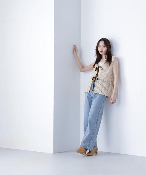 NATURAL BEAUTY BASIC（ナチュラルビューティーベーシック）の「◇フェザーレースジレ（シャツ/ブラウス・レディース・ブラウン系その他/ベージュ系その他・FREE）」の10枚目の写真