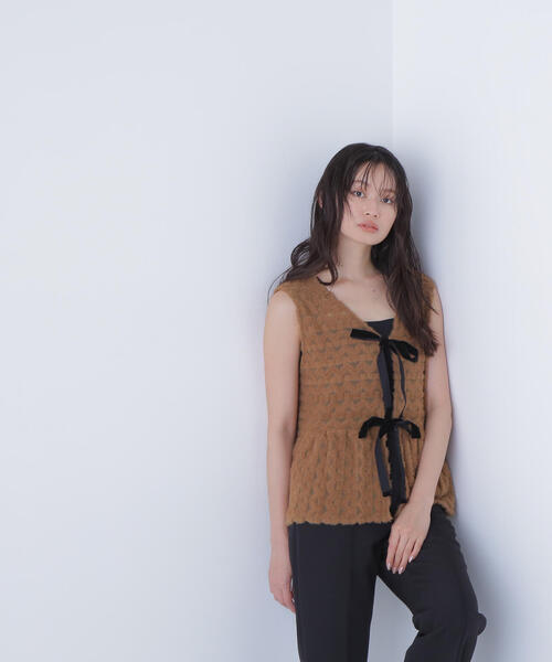 NATURAL BEAUTY BASIC（ナチュラルビューティーベーシック）の「◇フェザーレースジレ（シャツ/ブラウス・レディース・ブラウン系その他/ベージュ系その他・FREE）」の20枚目の写真