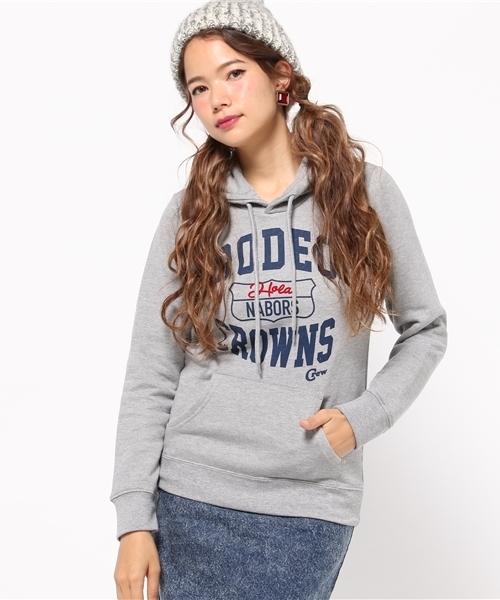 RODEO CROWNS WIDE BOWL(ロデオクラウンズワイドボウル)の「RCS カレッジ ロゴ スウェット パーカー(パーカー・レディース・ブラック/トップグレー/ボルドー・SMALL/MEDIUM)」の13枚目の写真