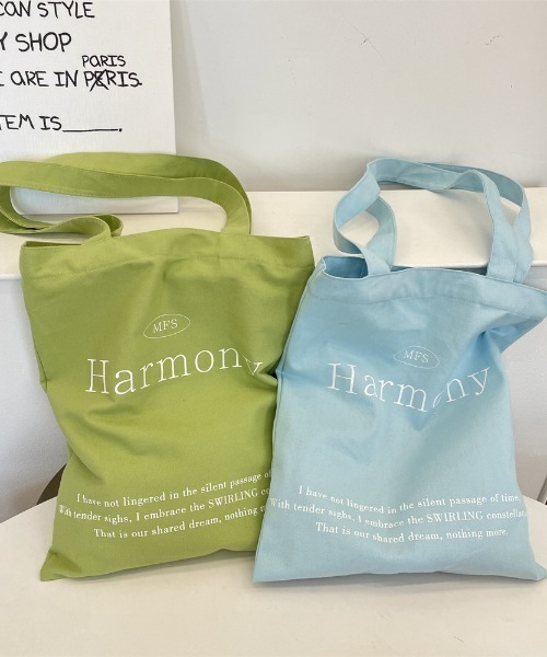 mebole(メボレ)の「Harmony Casual Tote Bag(トートバッグ・レディース・アイボリー/グリーン/ブルー/パープル・FREE)」の9枚目の写真