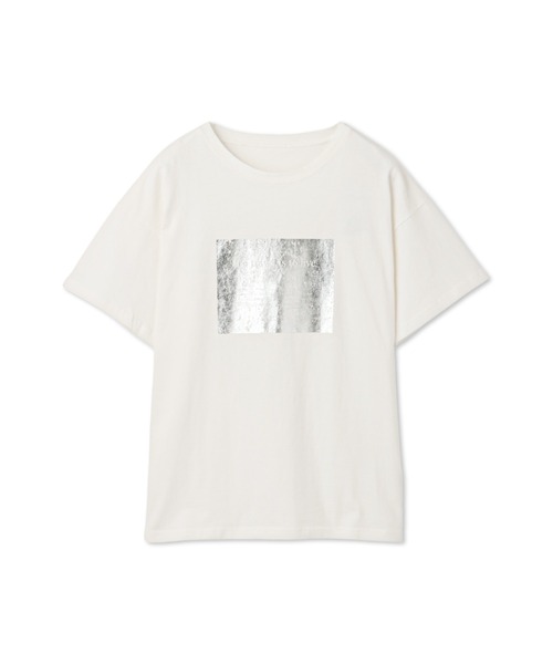 MAYSON GREY（メイソングレイ）の「【WEB限定】スクエア箔オーバーサイズTシャツ≪手洗い可能≫（Tシャツ/カットソー・レディース・オフホワイト/ブラック/チャコールグレー・M）」の12枚目の写真