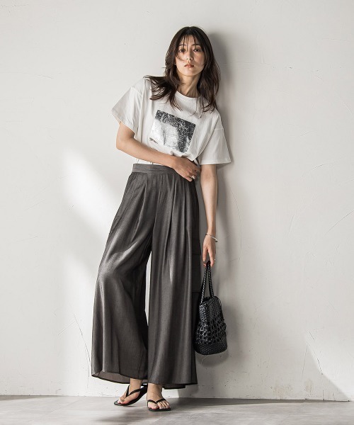 MAYSON GREY（メイソングレイ）の「【WEB限定】スクエア箔オーバーサイズTシャツ≪手洗い可能≫（Tシャツ/カットソー・レディース・オフホワイト/ブラック/チャコールグレー・M）」の19枚目の写真