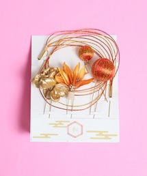 gargle（ガーグル）の「gargle ガーグル：JAPANシリーズ　和玉と花　水引き　ヘアピン　セットUピン（ヘアピン）」