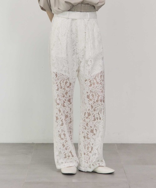 THE PERMANENT EYE(ザパーマネントアイ)の「【THE TOKYO/ザトウキョウ】2 piece Lace Pants/レースフレアパンツ/SET UP(セットアップ)(その他パンツ・レディース・ネイビー/ホワイト/ブラック・36/38)」の2枚目の写真