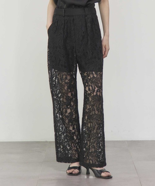 THE PERMANENT EYE(ザパーマネントアイ)の「【THE TOKYO/ザトウキョウ】2 piece Lace Pants/レースフレアパンツ/SET UP(セットアップ)(その他パンツ・レディース・ネイビー/ホワイト/ブラック・36/38)」の3枚目の写真