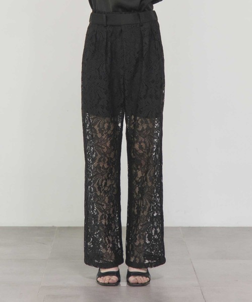 THE PERMANENT EYE(ザパーマネントアイ)の「【THE TOKYO/ザトウキョウ】2 piece Lace Pants/レースフレアパンツ/SET UP(セットアップ)(その他パンツ・レディース・ネイビー/ホワイト/ブラック・36/38)」の5枚目の写真