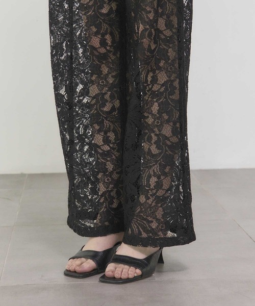 THE PERMANENT EYE(ザパーマネントアイ)の「【THE TOKYO/ザトウキョウ】2 piece Lace Pants/レースフレアパンツ/SET UP(セットアップ)(その他パンツ・レディース・ネイビー/ホワイト/ブラック・36/38)」の10枚目の写真