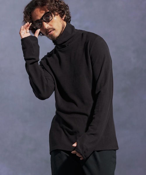 Jih Nunc(ジーヌンク)の「mlt5308-指ぬき付きタートルネックカットソー(Tシャツ/カットソー・メンズ・グリーン/ワイン/ブラック・L/M/S)」の5枚目の写真