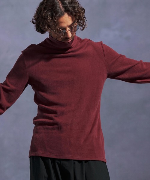 Jih Nunc(ジーヌンク)の「mlt5308-指ぬき付きタートルネックカットソー(Tシャツ/カットソー・メンズ・グリーン/ワイン/ブラック・L/M/S)」の11枚目の写真