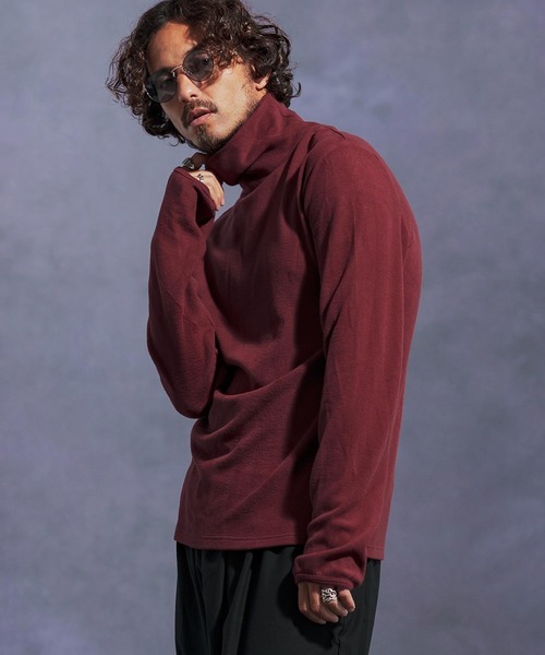 Jih Nunc(ジーヌンク)の「mlt5308-指ぬき付きタートルネックカットソー(Tシャツ/カットソー・メンズ・グリーン/ワイン/ブラック・L/M/S)」の12枚目の写真
