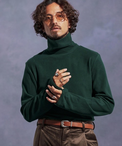 Jih Nunc(ジーヌンク)の「mlt5308-指ぬき付きタートルネックカットソー(Tシャツ/カットソー・メンズ・グリーン/ワイン/ブラック・L/M/S)」の18枚目の写真