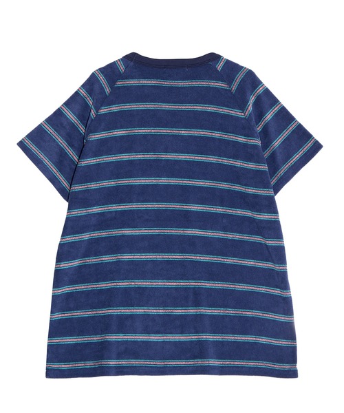 PUNYUS（プニュズ）の「ボーダーパイルビッグＴシャツ（Tシャツ/カットソー・レディース・ベージュ/ネイビー/サックスブルー・3/4）」の14枚目の写真