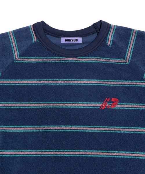 PUNYUS（プニュズ）の「ボーダーパイルビッグＴシャツ（Tシャツ/カットソー・レディース・ベージュ/ネイビー/サックスブルー・3/4）」の18枚目の写真