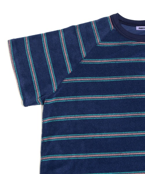 PUNYUS（プニュズ）の「ボーダーパイルビッグＴシャツ（Tシャツ/カットソー・レディース・ベージュ/ネイビー/サックスブルー・3/4）」の19枚目の写真