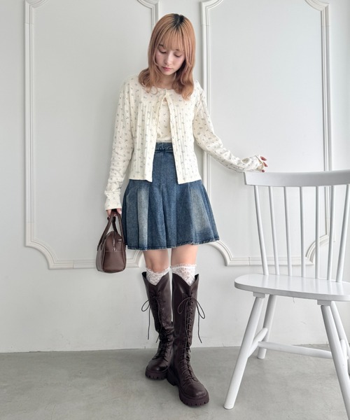 Loueme（ルエム）の「バックファスナーレースアップロングブーツ（ブーツ・レディース・ブラック/ブラウン・23.5cm/24.5cm）」の8枚目の写真