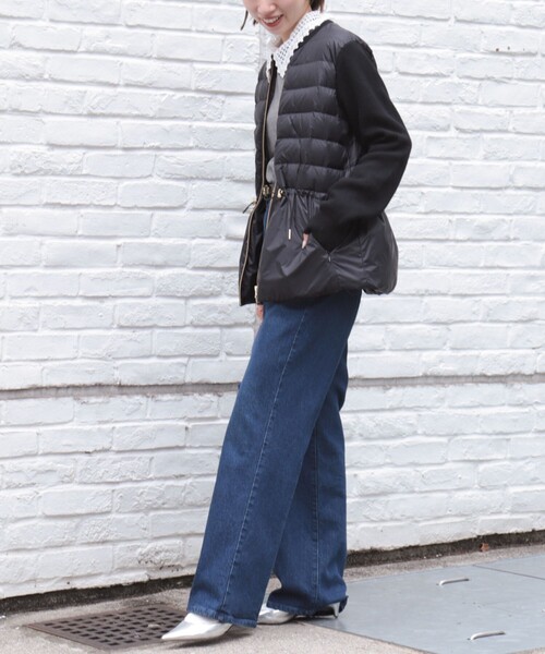 TAION(タイオン)の「【TAION/タイオン】別注ニットコンビダウンジャケット(ダウンジャケット/コート・レディース・ブラック/ネイビー・FREE)」の10枚目の写真